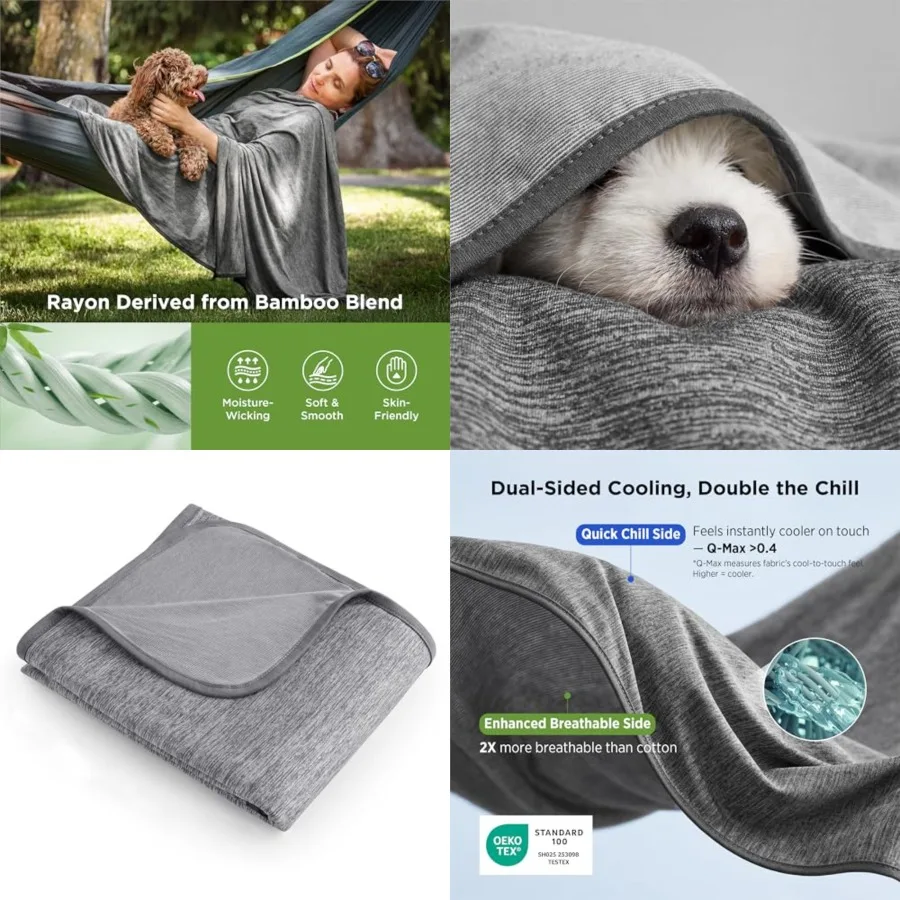 Cooling Blanket for Hot Sleepers, Summer Dorm Room Essentials for Guys Girls, Cold Blanket with Rayon Derived from Bamboo, Ice
Cooling Blanket for Hot Sleepers, Summer Dorm Room Essentials for Guys Girls, Cold Blanket with Rayon Derived from Bamboo, Ice