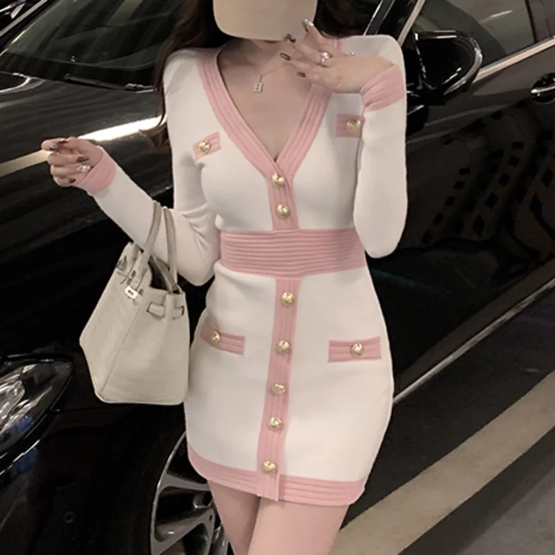 Fall Winter Sweater Feminino Women Elegant Dress Vintage Long Sleeve Slim Sexy Bodycon Korean Fashion Casual Robe Femme Frocks
Fall Winter Sweater Feminino Women Elegant Dress Vintage Long Sleeve Slim Sexy Bodycon Korean Fashion Casual Robe Femme Frocks