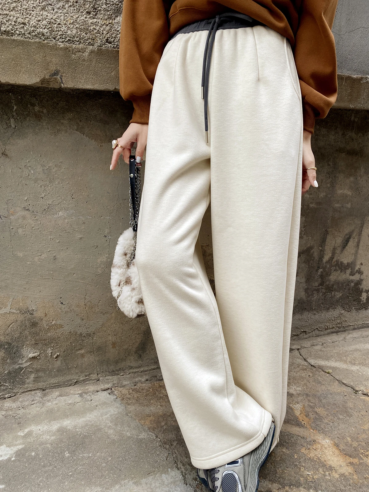 High Waist Dstring Fce Lined Casual Trousers Color Blo Design Women's Wide Leg Floor Length Pants FEELROOM
High Waist Dstring Fce Lined Casual Trousers Color Blo Design Women's Wide Leg Floor Length Pants FEELROOM