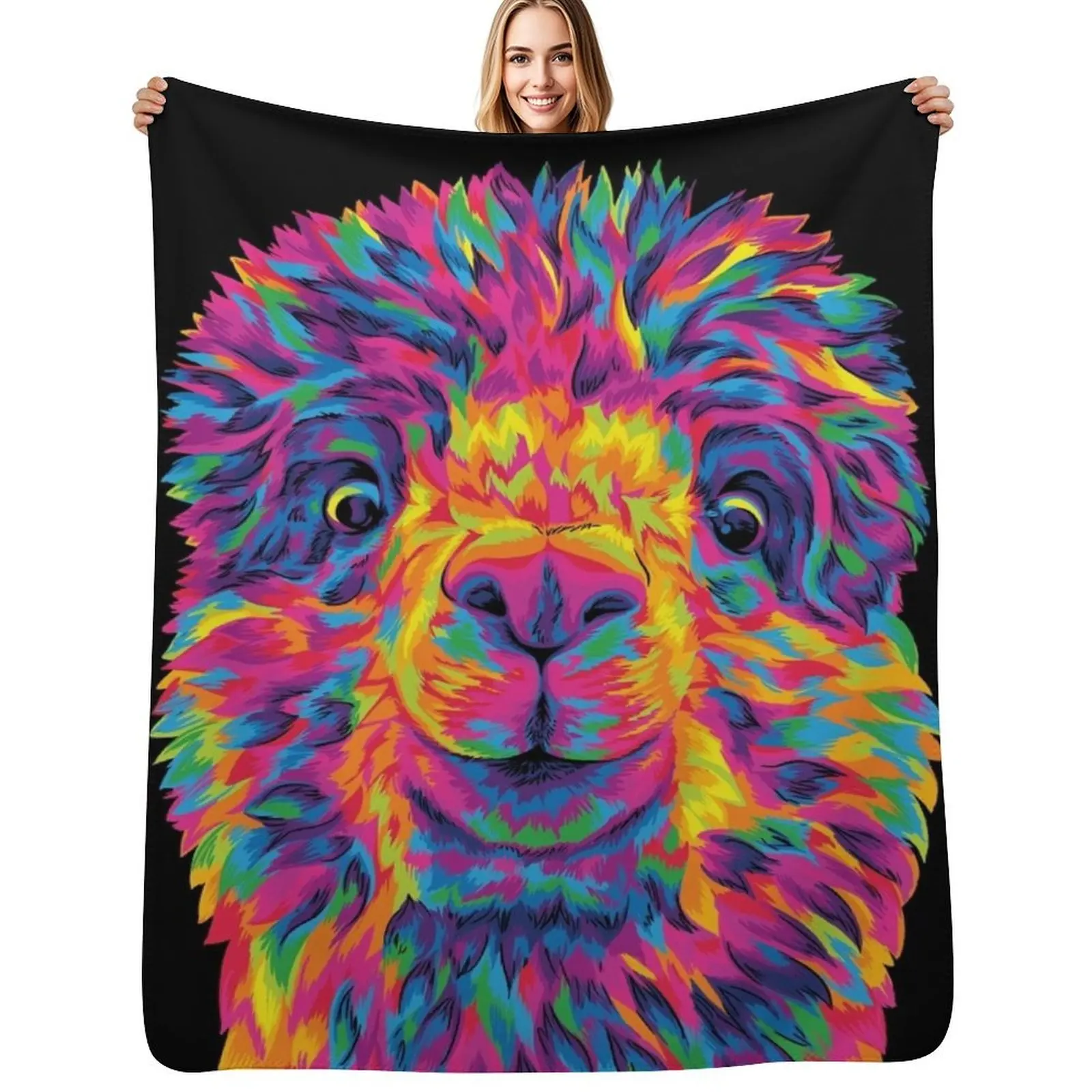 Silly Rainbow Alpaca Throw Blanket Stain Resistant Cozy Warm Blanket
Silly Rainbow Alpaca Throw Blanket Stain Resistant Cozy Warm Blanket
