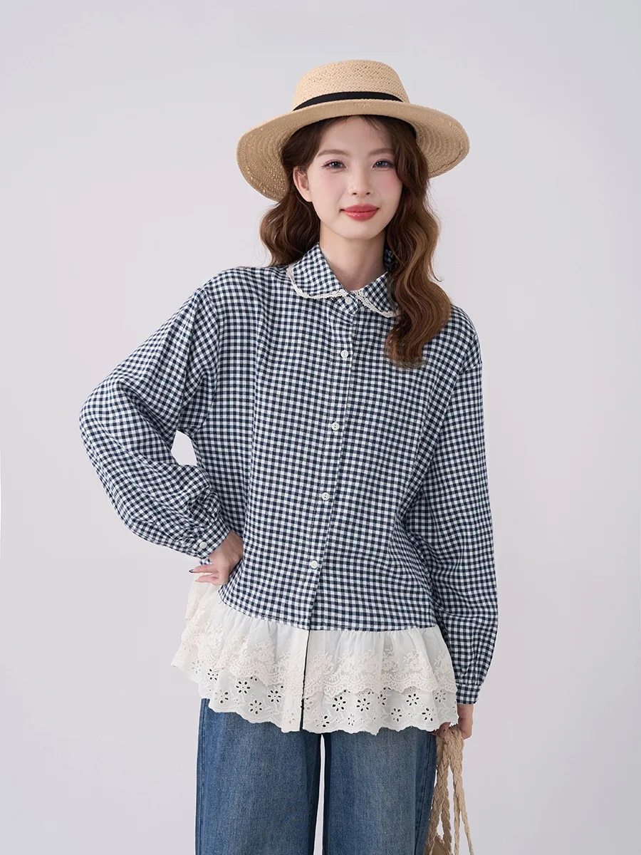 Романтическая кукла со звездами и лодкой в клетку irt с кружевным воротником, ранняя весна, женская ирт, сладкая сельская местность, свободный крой, длинный све
Романтическая кукла со звездами и лодкой в клетку irt с кружевным воротником, ранняя весна, женская ирт, сладкая сельская местность, свободный крой, длинный све