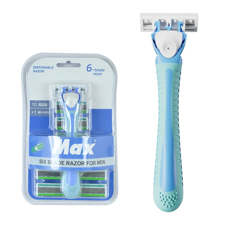 1 handle and 10 heads six blade razor for man germany stainless steel blade disposable razor manual replaceable razor
1 handle and 10 heads six blade razor for man germany stainless steel blade disposable razor manual replaceable razor