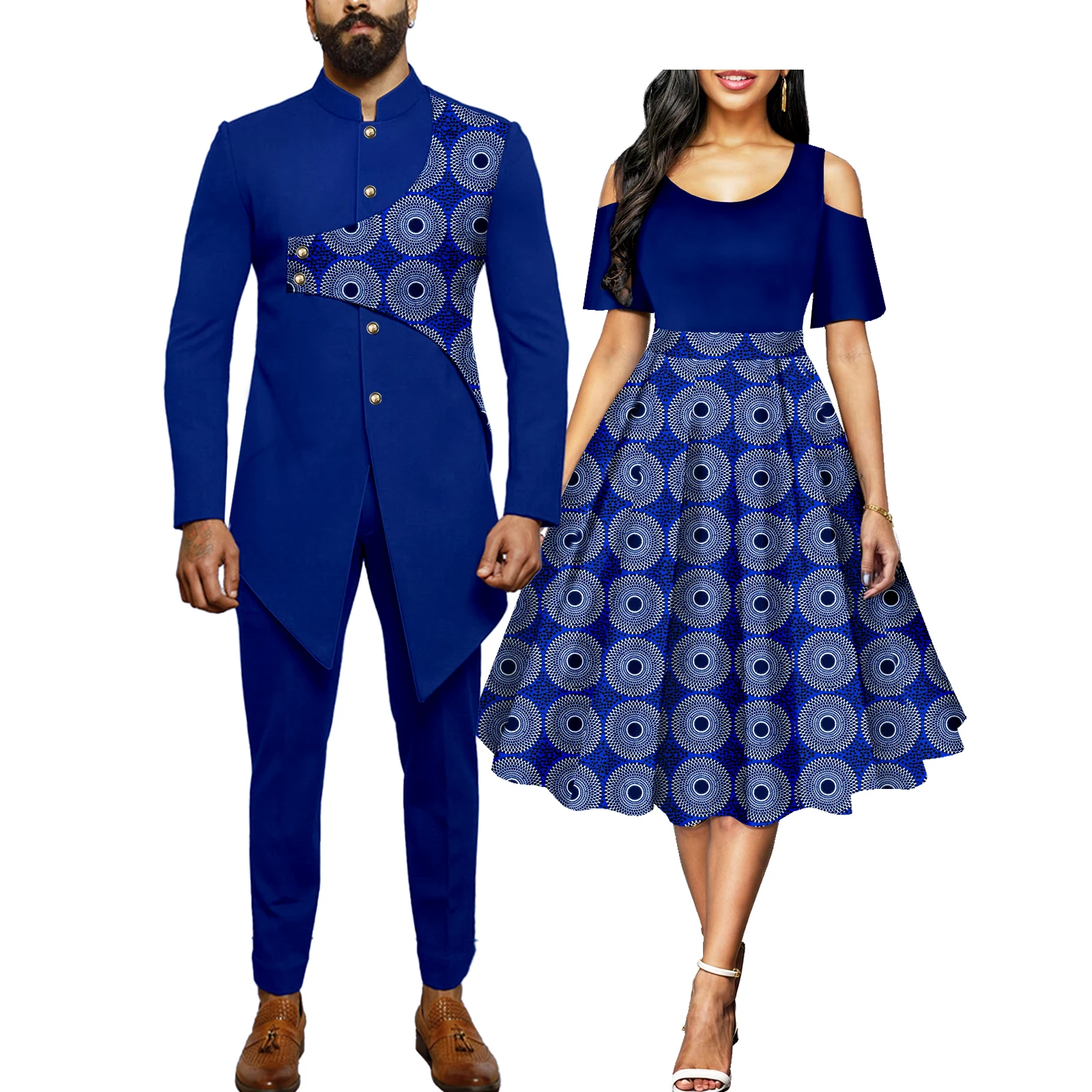 African Suits for Couples Women Print Wax Cotton Patchwork Dress& Men 2 Pieces Outfit Sets FF242c020
African Suits for Couples Women Print Wax Cotton Patchwork Dress& Men 2 Pieces Outfit Sets FF242c020