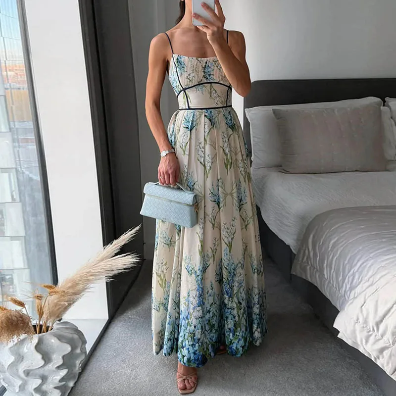 Women Sexy Slash Neck Hollow Party Dress 2026 Spring Floral Print High Waist Pocket Maxi Dress Summer Backless Suspender Dresses
Women Sexy Slash Neck Hollow Party Dress 2026 Spring Floral Print High Waist Pocket Maxi Dress Summer Backless Suspender Dresses