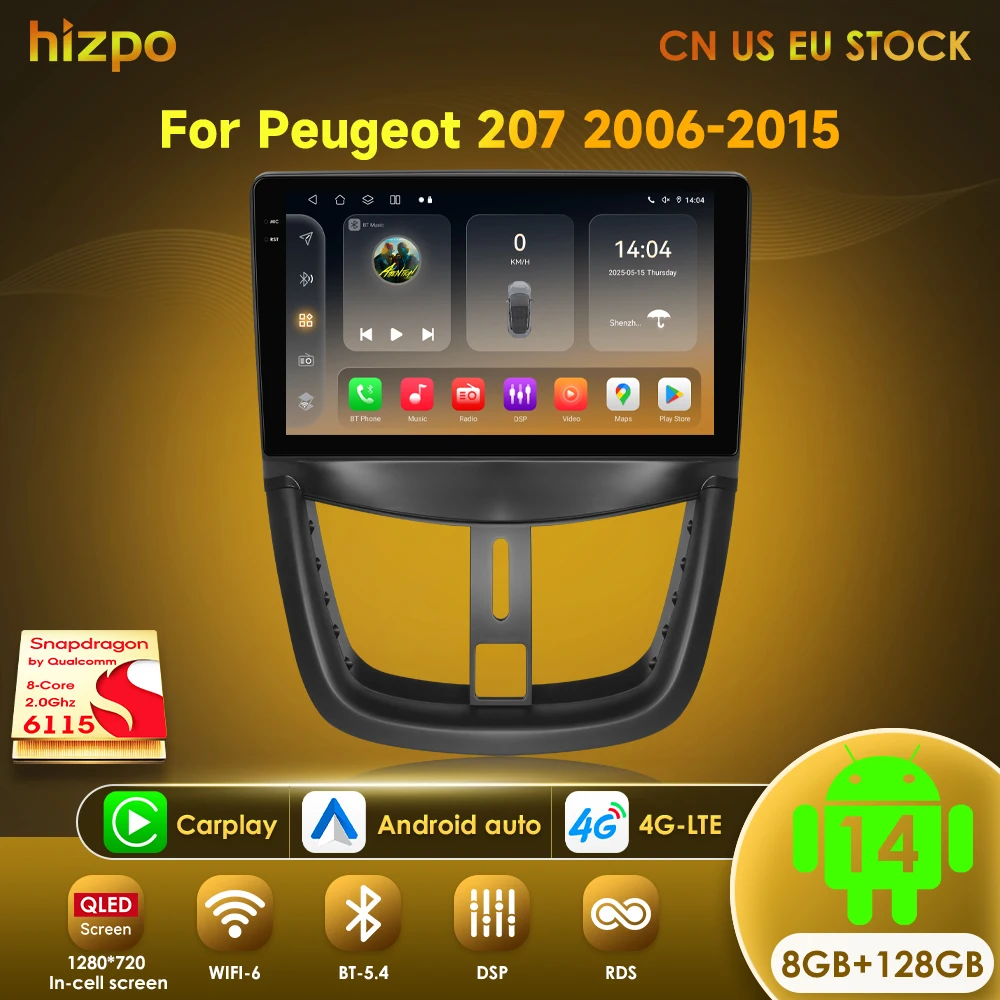 Hizpo 9 "Android 14 8G + 128G 4G NET + Wi-Fi DSP автомобильный радиоприемник мультимедийный видеоплеер для Peugeot 207 207CC 2006-2015 навигация GPS
Hizpo 9 "Android 14 8G + 128G 4G NET + Wi-Fi DSP автомобильный радиоприемник мультимедийный видеоплеер для Peugeot 207 207CC 2006-2015 навигация GPS