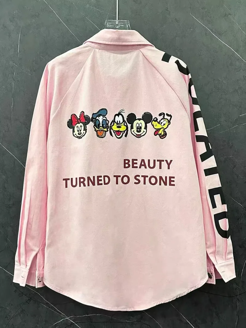 Concise Spring/Summer New Versatile Cartoon Donald Duck Pink Long Sleeve Shirts for Women Loose and Casual Tops Kawaii Clothes
Concise Spring/Summer New Versatile Cartoon Donald Duck Pink Long Sleeve Shirts for Women Loose and Casual Tops Kawaii Clothes