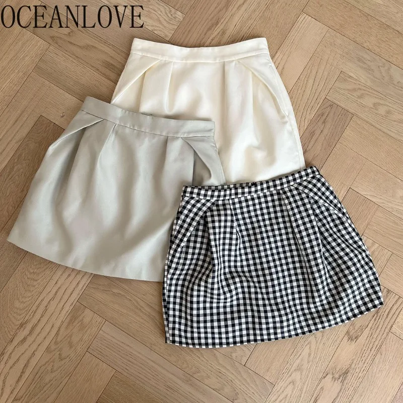 OCEANLOVE Plaid Skirts Women Spring Summer A-line Korean Fashion Sweet Faldas Mujer Vintage Simple Elegant Chic Mini Skirt
OCEANLOVE Plaid Skirts Women Spring Summer A-line Korean Fashion Sweet Faldas Mujer Vintage Simple Elegant Chic Mini Skirt