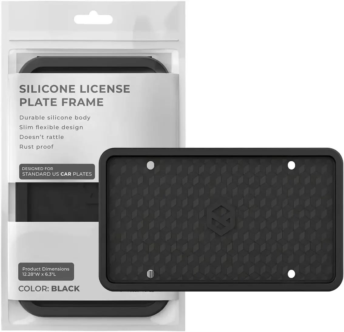Silicone License Plate Frame, Rust-Proof Rattle-Proof Weather-Proof License Plate Holder for Front or Rear, Black, 1 Pack
Silicone License Plate Frame, Rust-Proof Rattle-Proof Weather-Proof License Plate Holder for Front or Rear, Black, 1 Pack