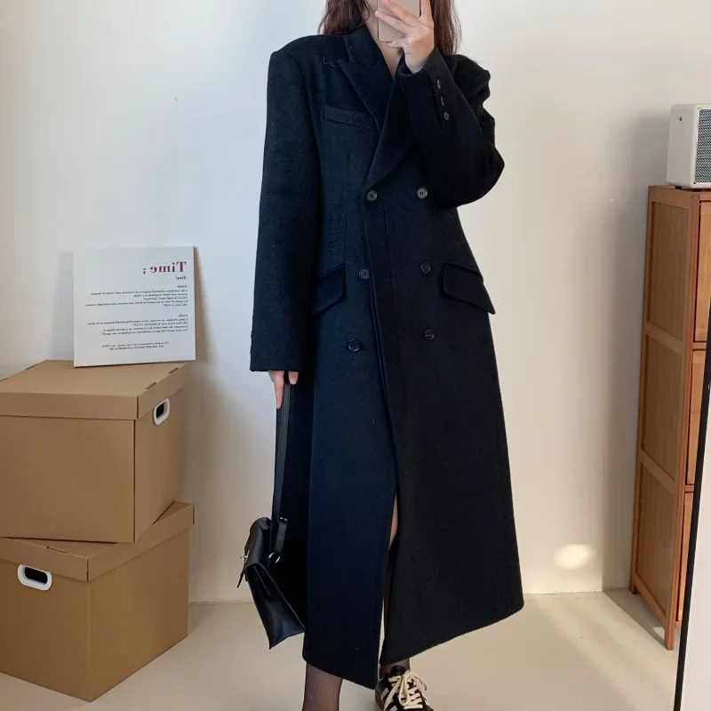 Black Waist Woolen Coat Women's Autumn Winter Vintage Elegant Chic Thick Long-sleeved Casual Fashion French Female Suit Jacket
Black Waist Woolen Coat Women's Autumn Winter Vintage Elegant Chic Thick Long-sleeved Casual Fashion French Female Suit Jacket