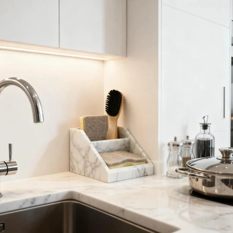 Versatile Natural Marble Soap & Sponge Caddy - Keeps & Bathroom Counters Tidy, Anti-Odor, Non-Slip Base
Versatile Natural Marble Soap & Sponge Caddy - Keeps & Bathroom Counters Tidy, Anti-Odor, Non-Slip Base