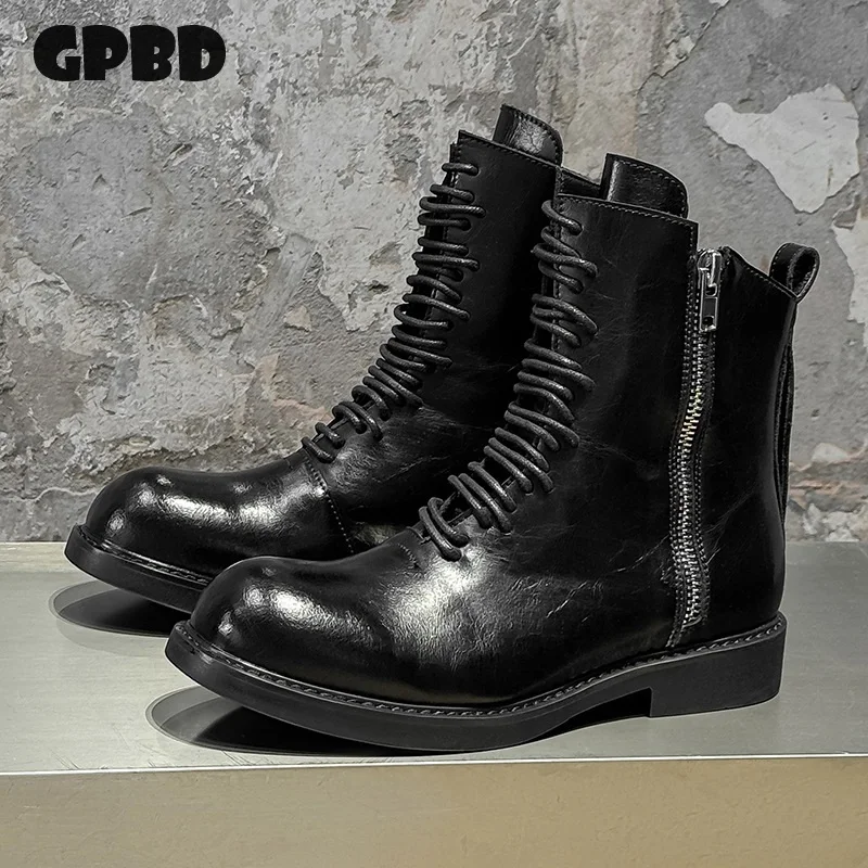 GPBD Personalized Work Boots Men's Knee-high Chelsea Boots 2025 Autumn Heightened Side Zipper Casual Motorcycle Boots
GPBD Personalized Work Boots Men's Knee-high Chelsea Boots 2025 Autumn Heightened Side Zipper Casual Motorcycle Boots