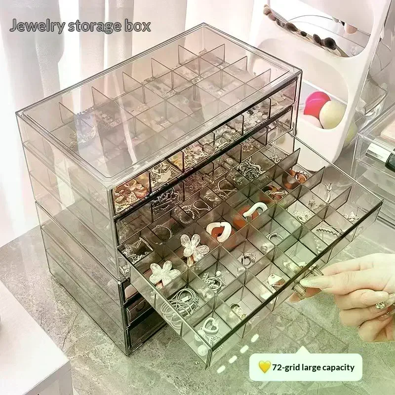 3 Layer 72 Grid Large Capacity Jewelry Storage Box - Dust-proof Organizer for Rings Earrings Necklaces Desktop Drawer
3 Layer 72 Grid Large Capacity Jewelry Storage Box - Dust-proof Organizer for Rings Earrings Necklaces Desktop Drawer