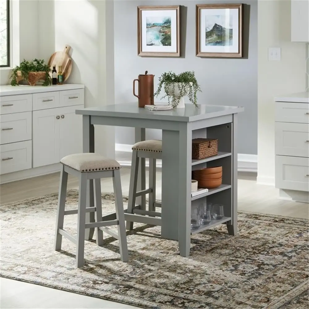 3pc Counter Set Wood Linen Upholstery Shelf 25in Stool Small Dining Office Customized
3pc Counter Set Wood Linen Upholstery Shelf 25in Stool Small Dining Office Customized