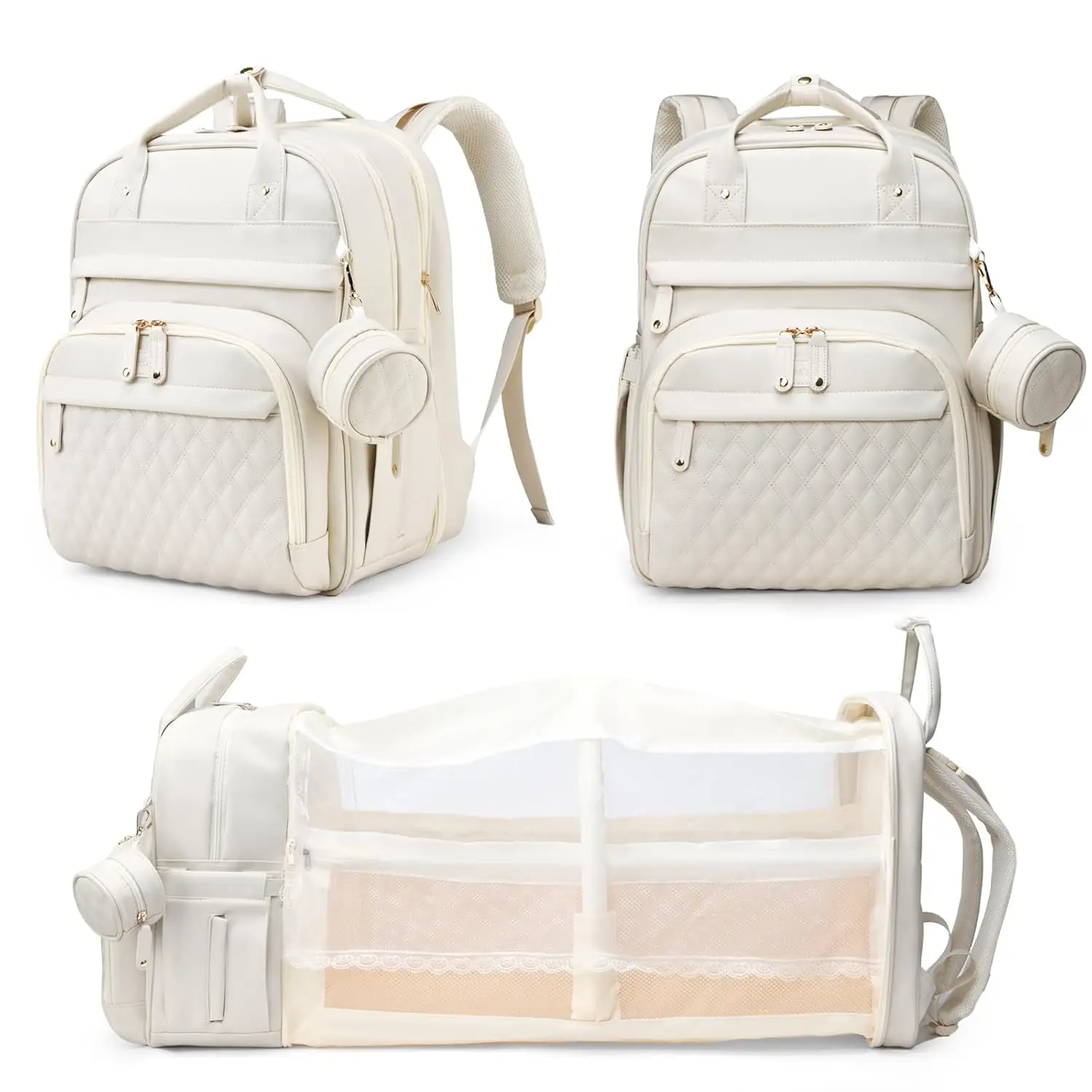 Waterproof Diaper Bag Backpack with Changing Station, USB Port, Large Capacity, Beige
Waterproof Diaper Bag Backpack with Changing Station, USB Port, Large Capacity, Beige