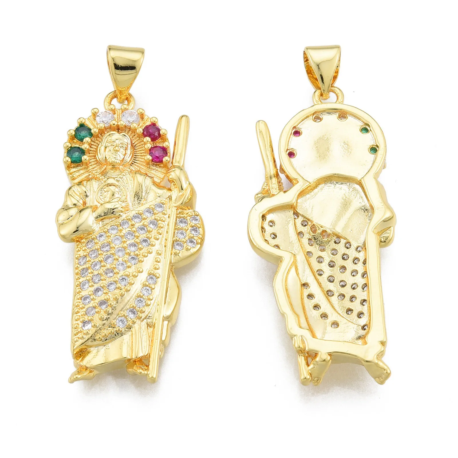 Pandahall 5Pcs 2 Style Saint Brass Micro Pave CZ Cubic Zirconia Pendants Metal Charms For Necklace Jewelry Making
Pandahall 5Pcs 2 Style Saint Brass Micro Pave CZ Cubic Zirconia Pendants Metal Charms For Necklace Jewelry Making