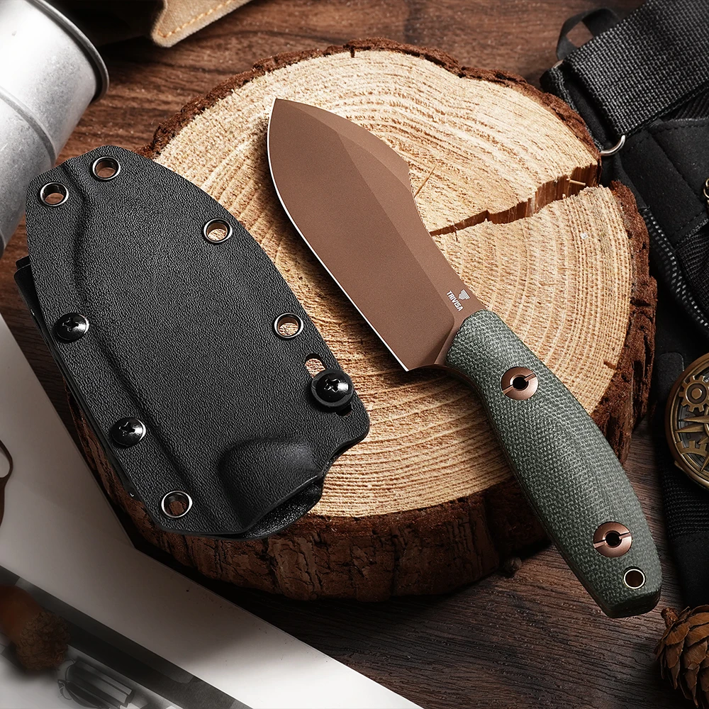 TRIVISA Straight Pumpkin-GM Knife 14C28N Full Tang Blade Micarta Handle With Kydex Sheath Outdoor Survival Camping Hiking Tool
TRIVISA Straight Pumpkin-GM Knife 14C28N Full Tang Blade Micarta Handle With Kydex Sheath Outdoor Survival Camping Hiking Tool