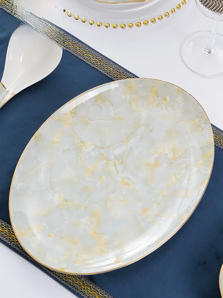 Oval Fish Plate 12.5 Inch Bone China Steamed Fish Dish Large Fish Serving Plate Golden Rimmed Porcelain Cuisine
Oval Fish Plate 12.5 Inch Bone China Steamed Fish Dish Large Fish Serving Plate Golden Rimmed Porcelain Cuisine