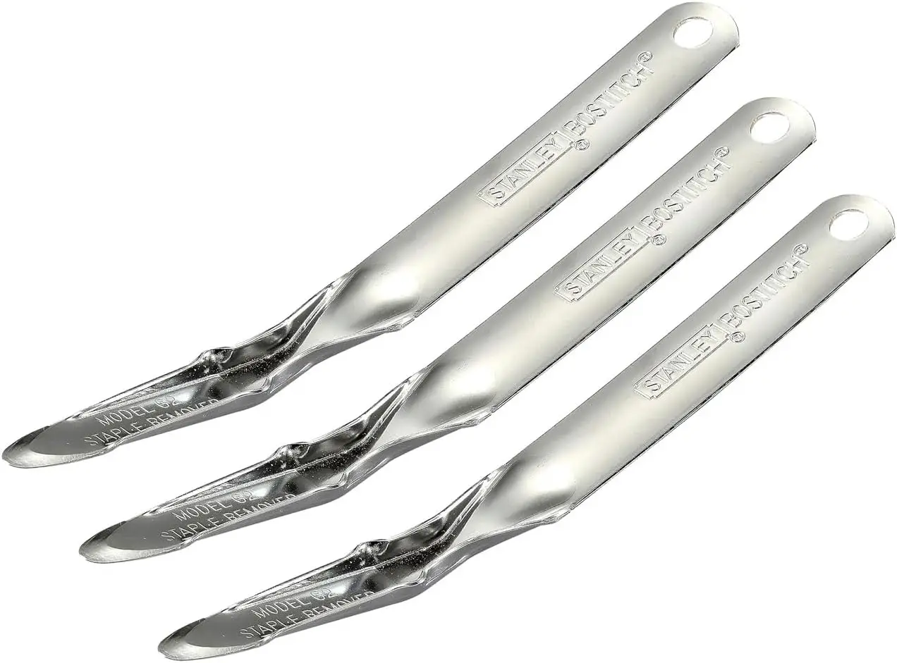 Staple Remover 3 Pack, No-Tear Push-Style Puller with Chrome Finish for Office Home School Use
Staple Remover 3 Pack, No-Tear Push-Style Puller with Chrome Finish for Office Home School Use