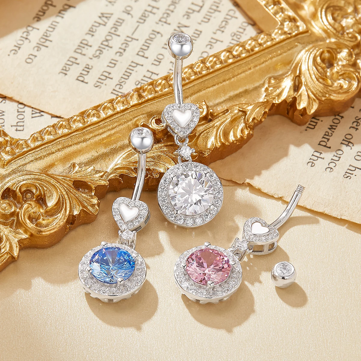 Halo Round CZ Stone Solid 925 Sterling Silver Belly Button Ring Belly Piercing Navel Bar Curved Barbell Navel Ring 6710012
Halo Round CZ Stone Solid 925 Sterling Silver Belly Button Ring Belly Piercing Navel Bar Curved Barbell Navel Ring 6710012