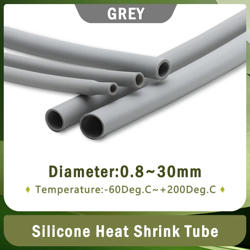 1/5M 1.7:1 Grey Dia 0.8mm ~ 20mm Soft Silicone Heat Shrink Tube Cable Sleeve Insulated High Temperature DIY Wire Wrap Protector
1/5M 1.7:1 Grey Dia 0.8mm ~ 20mm Soft Silicone Heat Shrink Tube Cable Sleeve Insulated High Temperature DIY Wire Wrap Protector