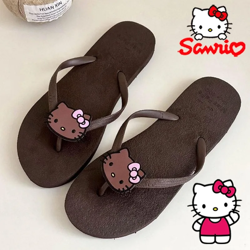 Sanrio Hello Kitty Flip-flops Cartoon Fashion Girls Summer Beach Soft Soled Slippers Cute Woman's Indoor Non-slip Flat Shoes
Sanrio Hello Kitty Flip-flops Cartoon Fashion Girls Summer Beach Soft Soled Slippers Cute Woman's Indoor Non-slip Flat Shoes