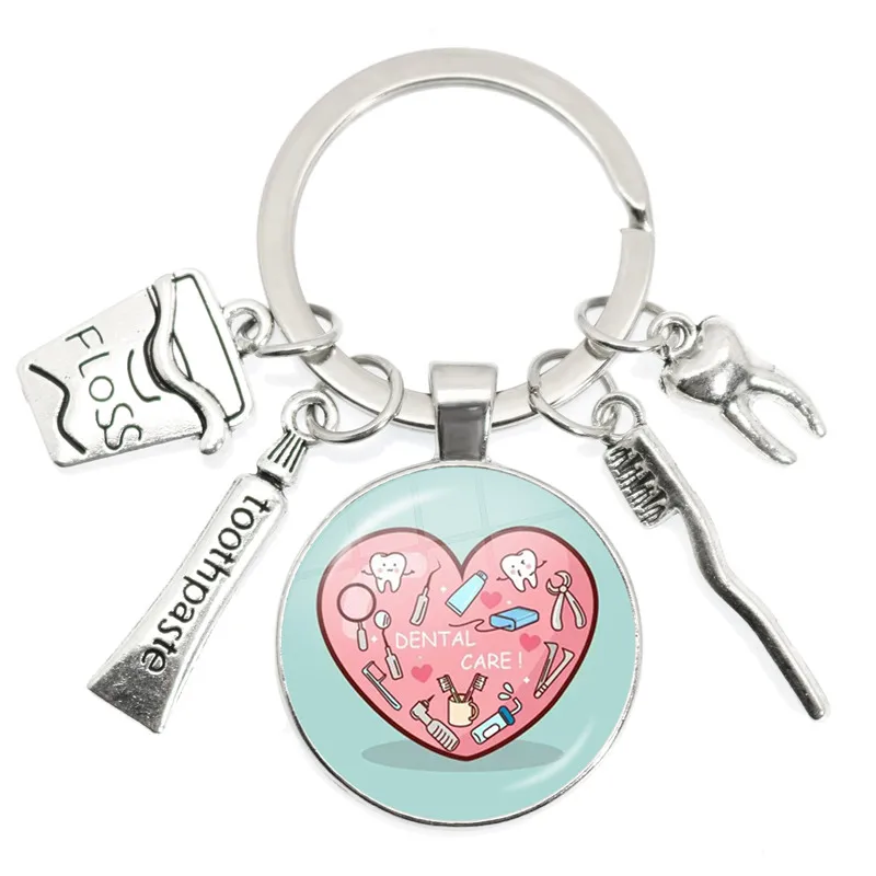 40Pcs Tooth Floss Toothpaste Toothbrush Metal Pendant Keychain Glass Cabochon Dentist Dental Assistant Gift Dental Care Key Ring
40Pcs Tooth Floss Toothpaste Toothbrush Metal Pendant Keychain Glass Cabochon Dentist Dental Assistant Gift Dental Care Key Ring