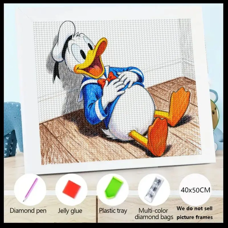 1 шт., набор для алмазной живописи «Дональд Дак», 5D, набор алмазов для рисования с милым персонажем мультфильма Диснея «сделай сам», сверкающий кристалл, драгоценный камень Пай 
1 шт., набор для алмазной живописи «Дональд Дак», 5D, набор алмазов для рисования с милым персонажем мультфильма Диснея «сделай сам», сверкающий кристалл, драгоценный камень Пай