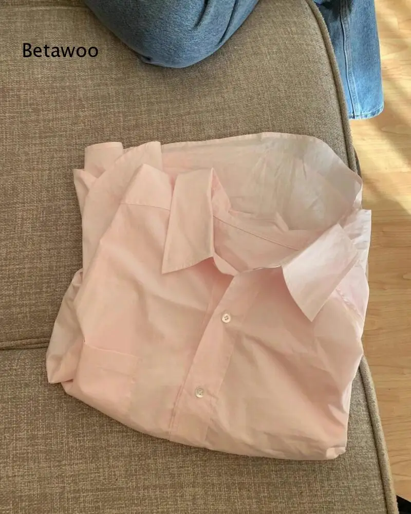 Ladies Basic Light Pink Oversized Blouse Lapel Collar Long Sleeve Button Front Loose Casual Shirt With Pocket
Ladies Basic Light Pink Oversized Blouse Lapel Collar Long Sleeve Button Front Loose Casual Shirt With Pocket