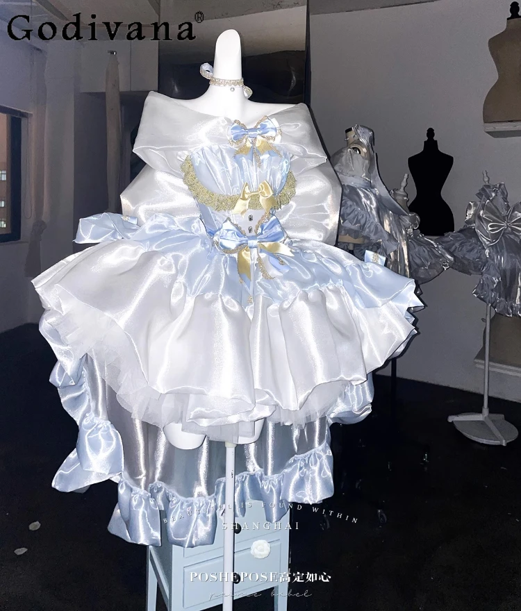 Princess Style Sweet Dress Summer New Women's Slim-Fit Off-Shoulder Elegant Big Bow Trailing Puffy Dress Lolita Birthday Dress
Princess Style Sweet Dress Summer New Women's Slim-Fit Off-Shoulder Elegant Big Bow Trailing Puffy Dress Lolita Birthday Dress