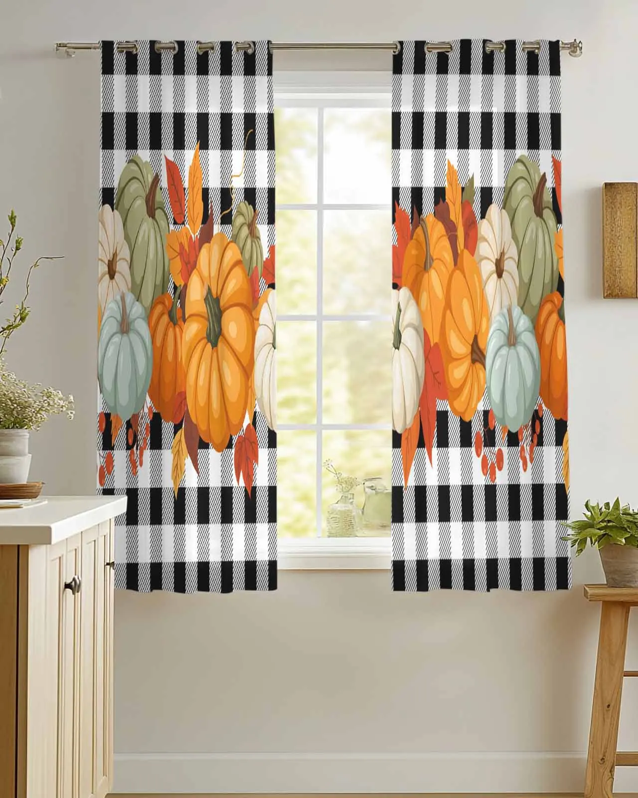 Thanksgiving Pumpkin Plaid Sheer Curtains for Living Room Bedroom Kitchen Window Tulle Curtain Voile Drapes Home Decor
Thanksgiving Pumpkin Plaid Sheer Curtains for Living Room Bedroom Kitchen Window Tulle Curtain Voile Drapes Home Decor