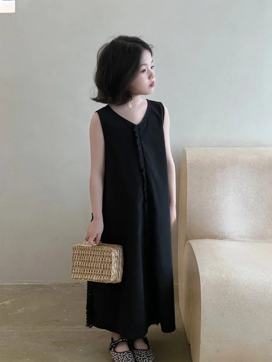 Girls Black Fashionable Princess Dress Summer New Arrival Korean Style mid Waist Skirt Sleeveless Children's Fashionable Dress
Girls Black Fashionable Princess Dress Summer New Arrival Korean Style mid Waist Skirt Sleeveless Children's Fashionable Dress