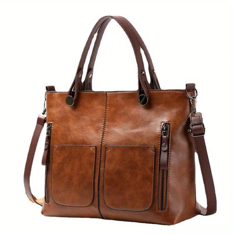 PU Bags Female Europe And The United States Fashion Shoulder Bag Female Large-Capacity Retro Ladies Tote Bag Easy Diagonal Cross-Body Bag
PU Bags Female Europe And The United States Fashion Shoulder Bag Female Large-Capacity Retro Ladies Tote Bag Easy Diagonal Cross-Body Bag
