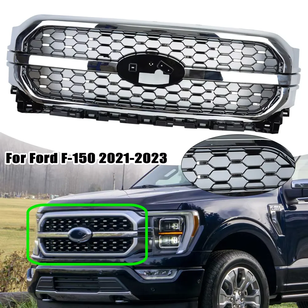 Front Bumper Grille for Ford F150 2021-2023 ML34-8200 Plating Frame Black Style Replacement Truck Racing Grills Accessories
Front Bumper Grille for Ford F150 2021-2023 ML34-8200 Plating Frame Black Style Replacement Truck Racing Grills Accessories