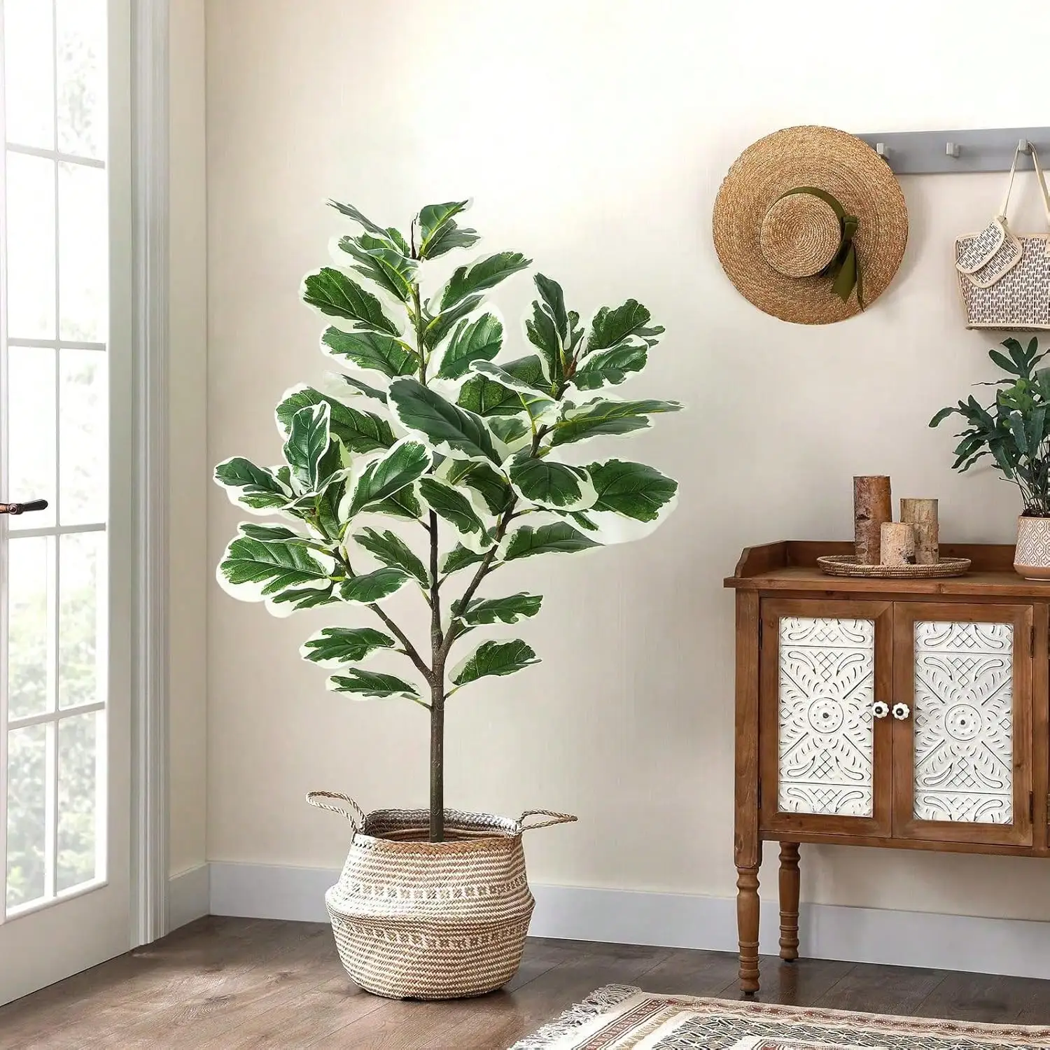 5.2 Ft Artificial Fiddle Leaf Fig Tree, Large Faux Ficus Lyrata Plant With 62 Leaves In Pot, 4.3 Ft Artificial Fiddle Leaf Fig Tree, Lifelike Faux Ficus Lyrata With 46 Realistic Leaves, Tall Fake Floor Plants For Indoor Living Room, Office, House Decor
5.2 Ft Artificial Fiddle Leaf Fig Tree, Large Faux Ficus Lyrata Plant With 62 Leaves In Pot, 4.3 Ft Artificial Fiddle Leaf Fig Tree, Lifelike Faux Ficus Lyrata With 46 Realistic Leaves, Tall Fake Floor Plants For Indoor Living Room, Office, House Decor