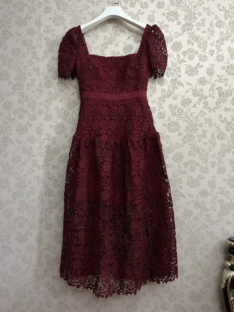 Europe Style Summer Women's High Quality Square Collar Backless Lace Dress B478
Europe Style Summer Women's High Quality Square Collar Backless Lace Dress B478