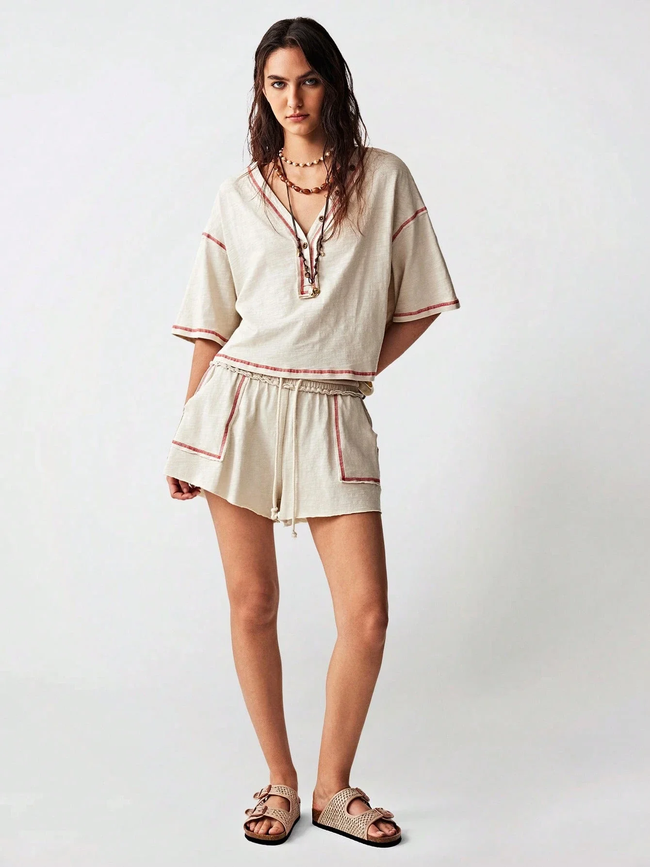 Boho Summer Casual 2pcs Women Loose Top And Shorts Set
Boho Summer Casual 2pcs Women Loose Top And Shorts Set