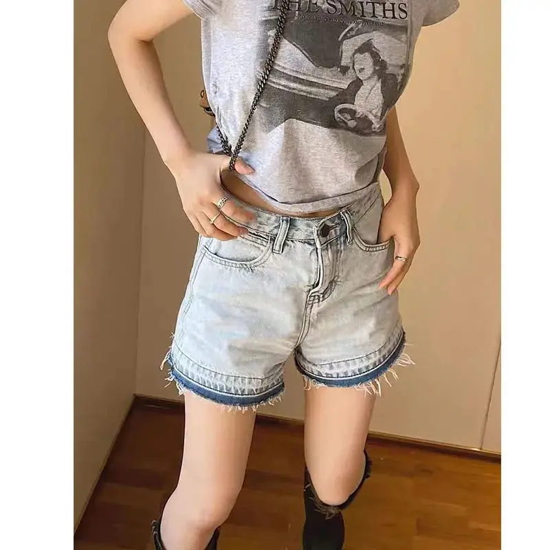 Rough Edge Washing Process Summer Old High Waist Denim Shorts
Rough Edge Washing Process Summer Old High Waist Denim Shorts
