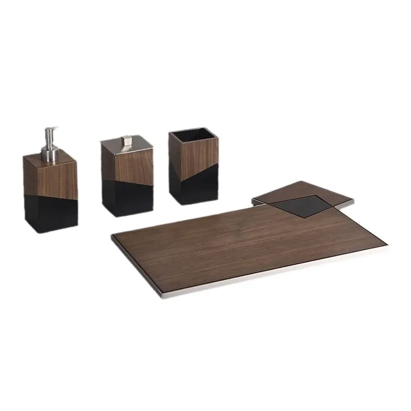 Modern simple bathroom set, hand sanitizer can, soap can, tray storage can.
Modern simple bathroom set, hand sanitizer can, soap can, tray storage can.