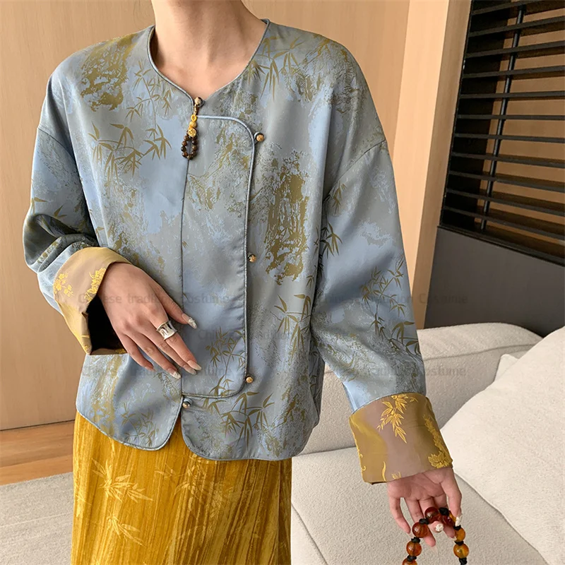 Luxury Jacquard Tang Clothes Women Fashion Hanfu Jacket Vintage Button Down Jacket Spring Autumn New Chinese Tradition Tops
Luxury Jacquard Tang Clothes Women Fashion Hanfu Jacket Vintage Button Down Jacket Spring Autumn New Chinese Tradition Tops