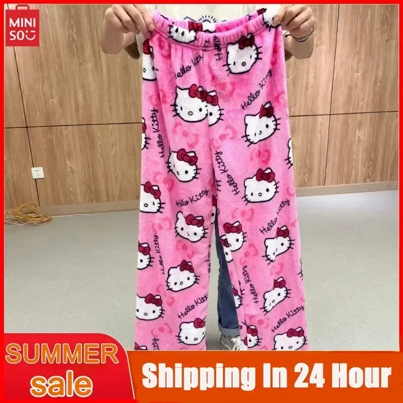 Miniso Kawaii Hello Kitty Фланелевая пижама Y2k Девушка теплая шерстяная аниме свободные домашние брюки осень весна зима модные брюки
Miniso Kawaii Hello Kitty Фланелевая пижама Y2k Девушка теплая шерстяная аниме свободные домашние брюки осень весна зима модные брюки