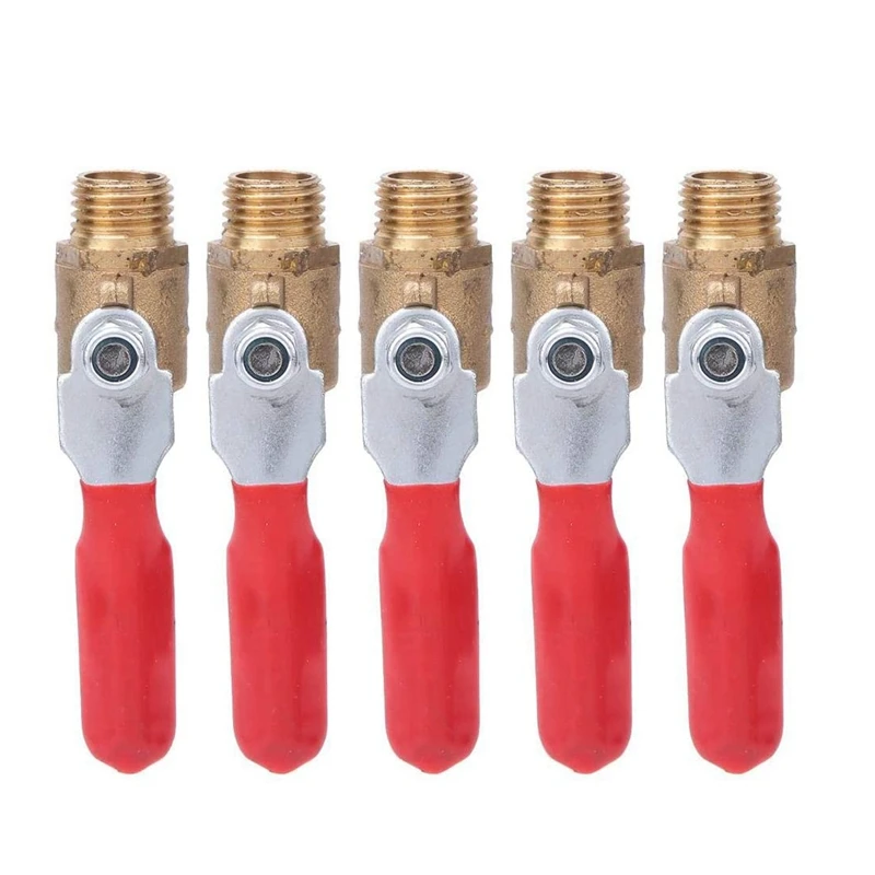 5 Ball Valves, Brass Ball Valve, G1/4 Double External Thread Air Compressor Ball Valve
5 Ball Valves, Brass Ball Valve, G1/4 Double External Thread Air Compressor Ball Valve