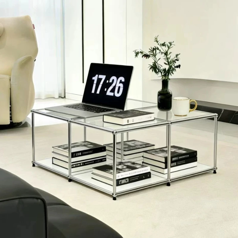 80cm 100cm Modern stainless steel coffee table module double layer simple living room sedentary center side tables furniture
80cm 100cm Modern stainless steel coffee table module double layer simple living room sedentary center side tables furniture