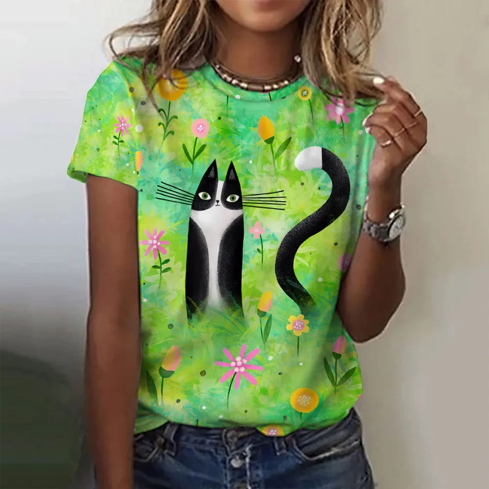 2024 New Style Women Cat Printed Women's T-Shirt Oversized T-Shirt Summer Women Clothing Animal Short Sleeve Female Shirt
2024 New Style Women Cat Printed Women's T-Shirt Oversized T-Shirt Summer Women Clothing Animal Short Sleeve Female Shirt