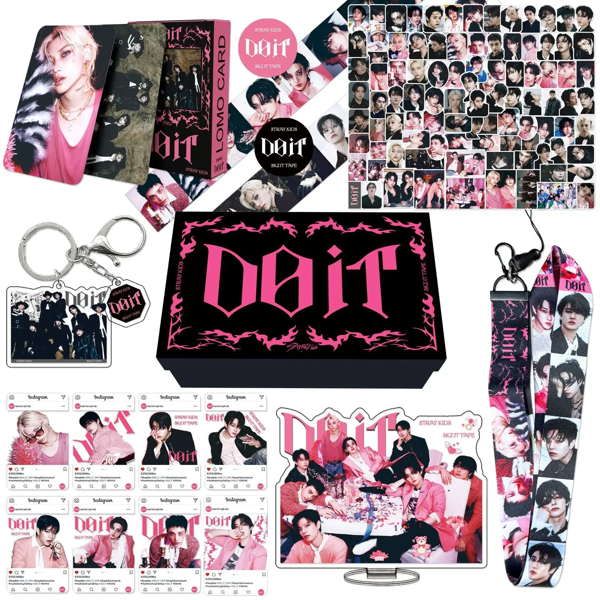 Idol SKZOO Stray Kids New Album Lomo Cards Postcards Desktop Stand Stickers Cartoon Lanyard Set Felix HyunJin Chan Fans Gifts
Idol SKZOO Stray Kids New Album Lomo Cards Postcards Desktop Stand Stickers Cartoon Lanyard Set Felix HyunJin Chan Fans Gifts