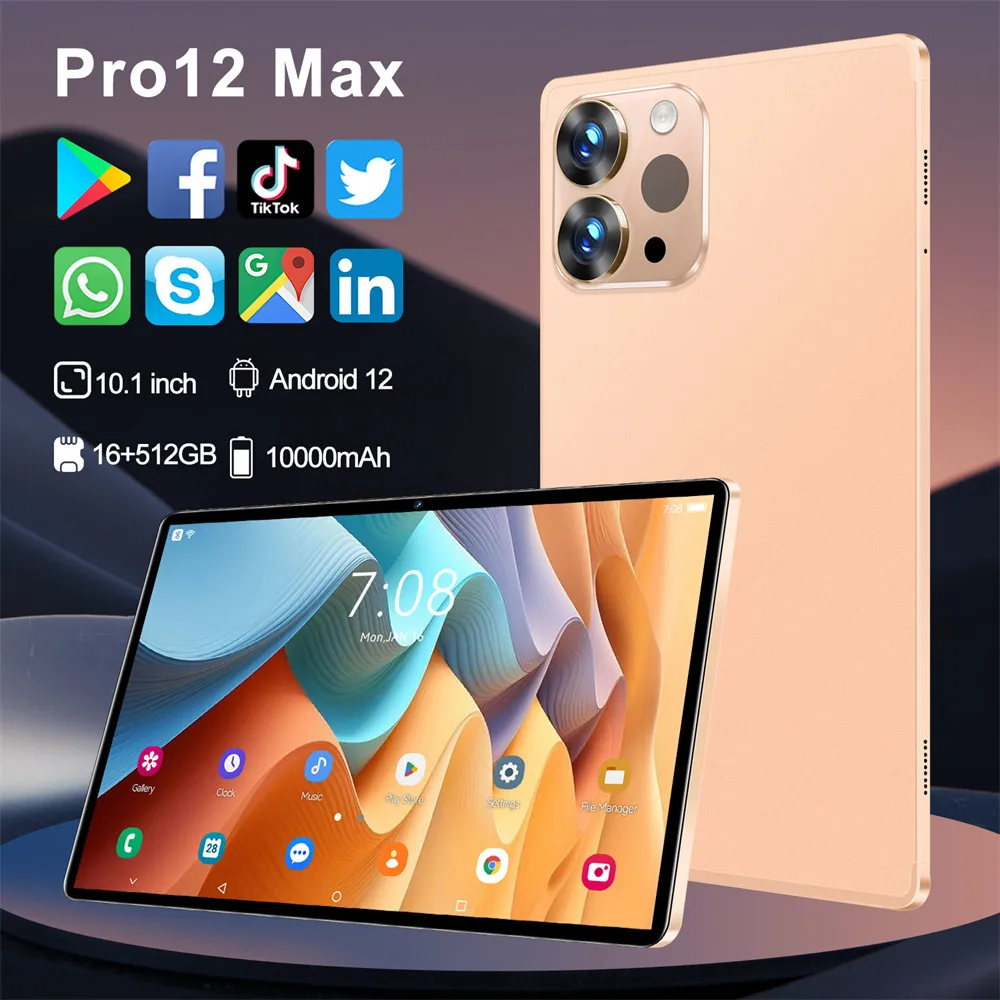 2025 Original Pro 12 Max Tablet PC 10inch 22GB+2TB Snapdragon 8 gen3 Tab Android Tablets 10000mAh 5G Dual SIM WiFi GPS Google 
2025 Original Pro 12 Max Tablet PC 10inch 22GB+2TB Snapdragon 8 gen3 Tab Android Tablets 10000mAh 5G Dual SIM WiFi GPS Google