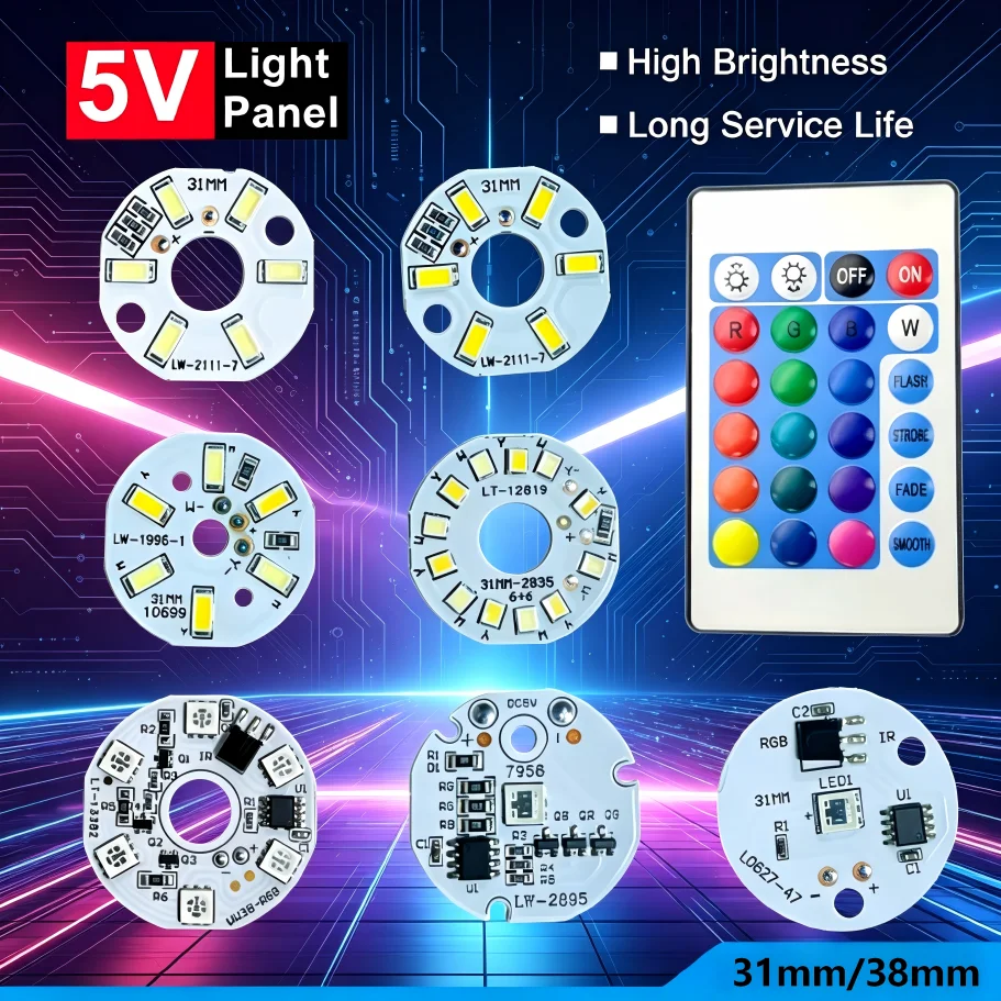 1/6/12LED Dimmable RGB Light Board 5V Colorful Gradient High Brightness PCB Board With Remote Control DIY Display Decor Lighting
1/6/12LED Dimmable RGB Light Board 5V Colorful Gradient High Brightness PCB Board With Remote Control DIY Display Decor Lighting