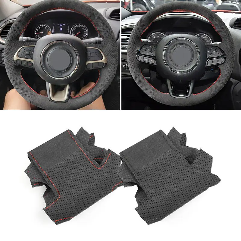 Hand Braid on Car Steering Wheel Suede Leather Cover Accessories w/ Stitching / Marker For Jeep Renegade 2016 2017 2018 2019
Hand Braid on Car Steering Wheel Suede Leather Cover Accessories w/ Stitching / Marker For Jeep Renegade 2016 2017 2018 2019