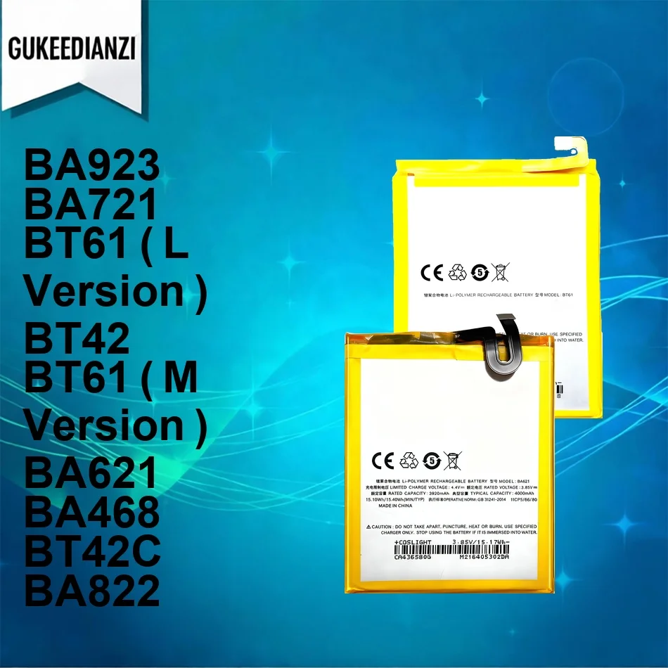 3100-5500mAh Battery BT61 ( M Version ) BA923 BA822 For Meizu M5 For Meilan 6 21 Note L681 m468q M681 6 8 9 For Meizy M1 M2 M3
3100-5500mAh Battery BT61 ( M Version ) BA923 BA822 For Meizu M5 For Meilan 6 21 Note L681 m468q M681 6 8 9 For Meizy M1 M2 M3