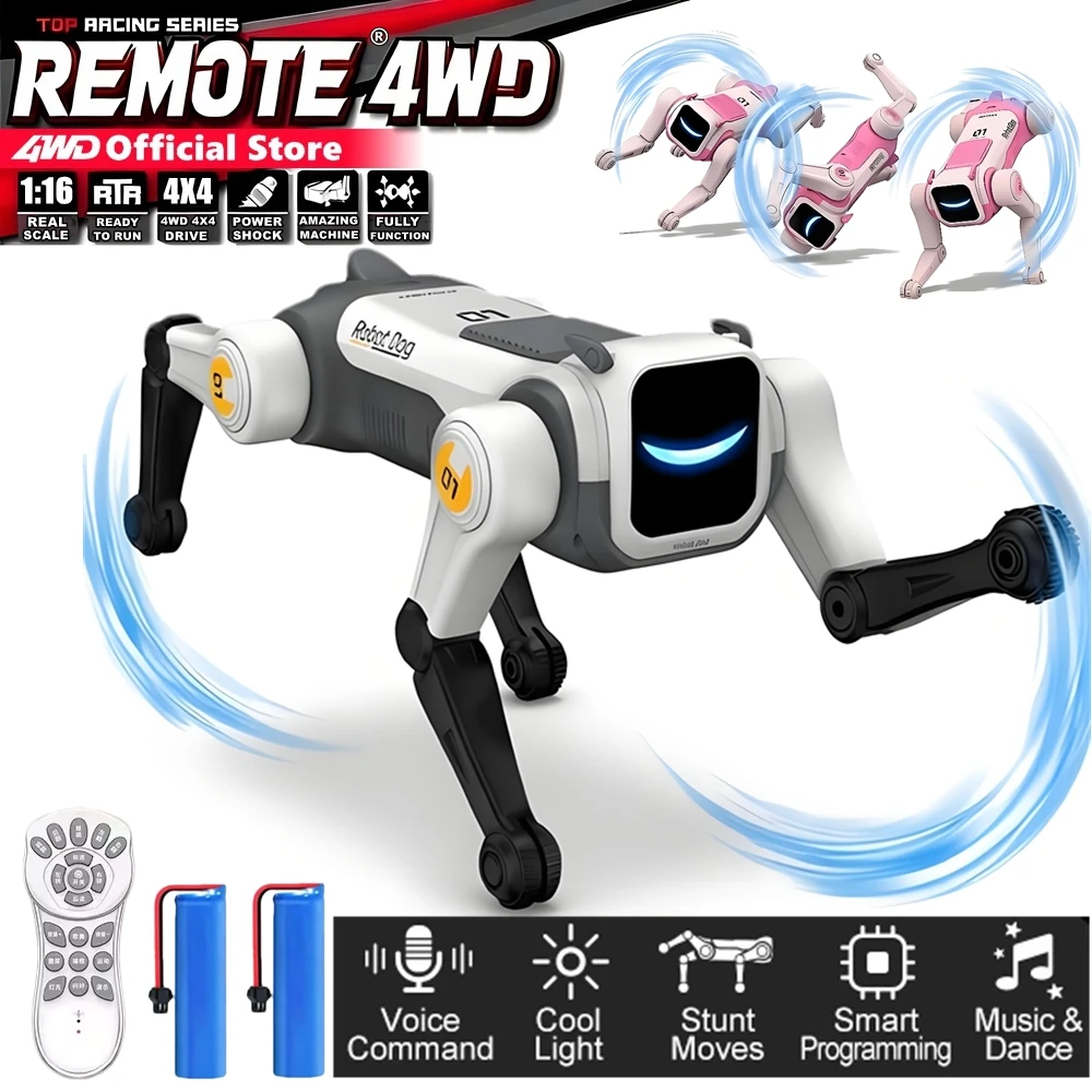 Remote Control Smart AI RC Robot Dog Intelligent Mechanical Dog Voice Dialogue Magic Stunt Flip Moves Sing Dance Machine Dog Toy
Remote Control Smart AI RC Robot Dog Intelligent Mechanical Dog Voice Dialogue Magic Stunt Flip Moves Sing Dance Machine Dog Toy