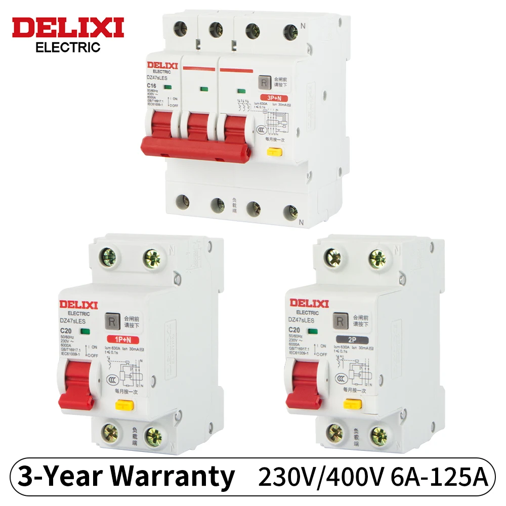 DELIXI Mini Circuit Breaker MCB 1P 2P 3P 4P DZ47 10-63A AC 230V 400V Over Short Current Leakage Protection Din Rail Mounting 
DELIXI Mini Circuit Breaker MCB 1P 2P 3P 4P DZ47 10-63A AC 230V 400V Over Short Current Leakage Protection Din Rail Mounting